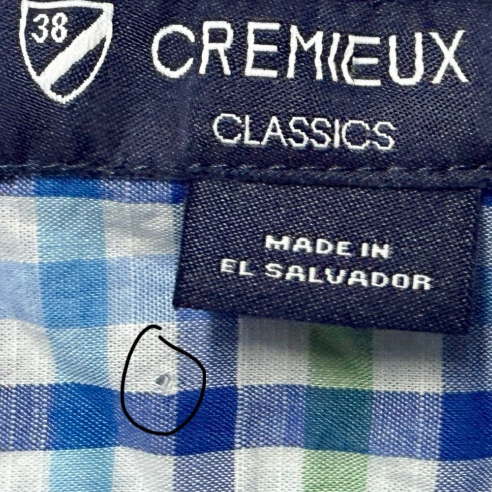 Daniel Cremieux Short Sleeve 38 Classic Button Down | Blue Plaid | Men’s- Medium - Picture 11 of 11
